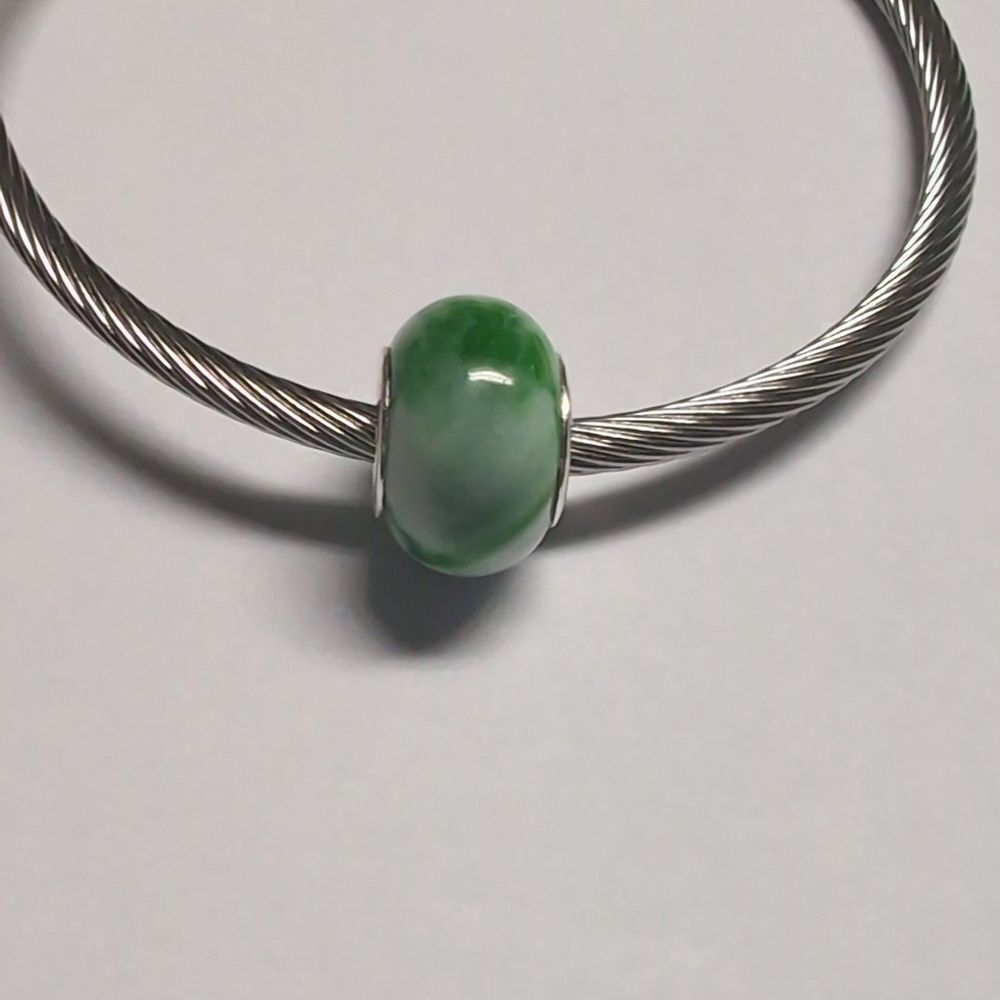 Blended Green and White Charm for Pandora Style‎ Bracelet